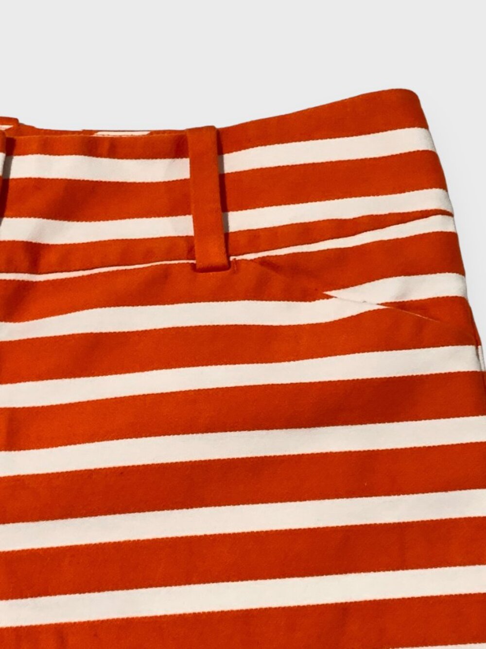 Annt Taylor Signature Womens Orange and White Striped Shorts Size 0 - Picture 6 of 13